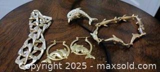 MaxSold Auction: Dolphin Gold-Filled Jewelry Lot with Cubic Zirconia - Windsor (Ontario, Canada) SELLER MANAGED Moving Online Auction - Hickory Road
