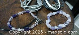 MaxSold Auction: Lot of 4 Amethyst, Leather and Metal Bracelets - Windsor (Ontario, Canada) SELLER MANAGED Moving Online Auction - Hickory Road