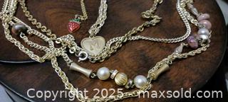 MaxSold Auction: Lot of Gold-Tone Necklaces with Pearls and Enamel Charms - Windsor (Ontario, Canada) SELLER MANAGED Moving Online Auction - Hickory Road