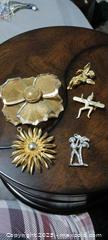 MaxSold Auction: Set of 5 Gold- & Silver-Tone Floral and Figural Brooches - Windsor (Ontario, Canada) SELLER MANAGED Moving Online Auction - Hickory Road