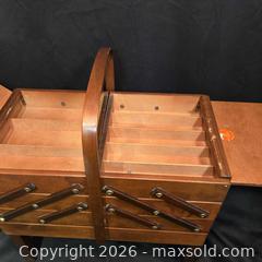 MaxSold Auction: Vintage accordian sewing box - Caledon (Ontario, Canada) SELLER MANAGED Downsizing Online Auction - Hurontario Street