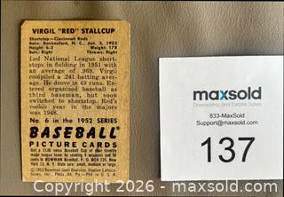 MaxSold Auction: 1952 Bowman Baseball Card Virgil "Red" Stallcup - Ottawa (Ontario, Canada) SELLER MANAGED Downsizing Online Auction - Sandy Forest Place