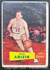 MaxSold Auction: 1957 Topps Basketball Card # 10 Paul Arizin - Ottawa (Ontario, Canada) SELLER MANAGED Downsizing Online Auction - Sandy Forest Place