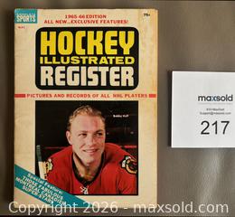 MaxSold Auction: 1965-66 NHL Hockey Illustrated Register w / Bobby Hull Cover  - Ottawa (Ontario, Canada) SELLER MANAGED Downsizing Online Auction - Sandy Forest Place