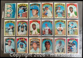 MaxSold Auction:   1972 OPC Baseball Card High Grade Lot of 107 in Binder Pages - Ottawa (Ontario, Canada) SELLER MANAGED Downsizing Online Auction - Sandy Forest Place