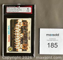 MaxSold Auction: 1978-79 O.P.C. Boston Bruins Team Checklist Card Graded KSA 4 VGE - Ottawa (Ontario, Canada) SELLER MANAGED Downsizing Online Auction - Sandy Forest Place