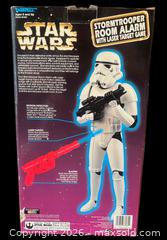 MaxSold Auction: 1997 Large Star Wars Stormtrooper Room Alarm Figure w / Laser Target Game in Original Package - Ottawa (Ontario, Canada) SELLER MANAGED Downsizing Online Auction - Sandy Forest Place