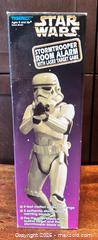 MaxSold Auction: 1997 Large Star Wars Stormtrooper Room Alarm Figure w / Laser Target Game in Original Package - Ottawa (Ontario, Canada) SELLER MANAGED Downsizing Online Auction - Sandy Forest Place