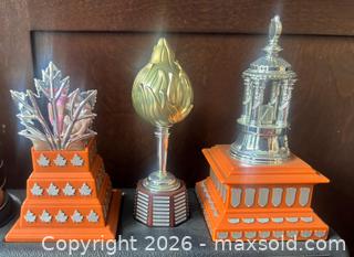 MaxSold Auction: 2003 McDonald's Greatest NHL Trophies Set on Custom Stand  - Ottawa (Ontario, Canada) SELLER MANAGED Downsizing Online Auction - Sandy Forest Place