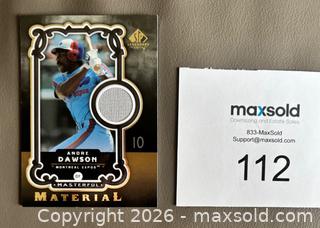 MaxSold Auction: 2007 SP Andre Dawson "Masterful Material" Game Used Jersey Swatch Card w / COA - Ottawa (Ontario, Canada) SELLER MANAGED Downsizing Online Auction - Sandy Forest Place