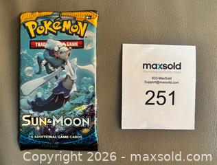 MaxSold Auction: 2017 Pokémon "Sun & Moon" Booster Pack of Cards Factory Sealed / Pack # 1 - Ottawa (Ontario, Canada) SELLER MANAGED Downsizing Online Auction - Sandy Forest Place