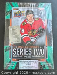 MaxSold Auction: 2023-24 Upper Deck Hockey Card Blaster Box Still Sealed / Find the Conner Bedard ROOKIE CARD - Ottawa (Ontario, Canada) SELLER MANAGED Downsizing Online Auction - Sandy Forest Place