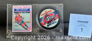 MaxSold Auction: Guy Lafleur Card + Autographed Puck in Display Case  - Ottawa (Ontario, Canada) SELLER MANAGED Downsizing Online Auction - Sandy Forest Place