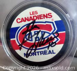 MaxSold Auction: Guy Lafleur Card + Autographed Puck in Display Case  - Ottawa (Ontario, Canada) SELLER MANAGED Downsizing Online Auction - Sandy Forest Place