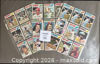 MaxSold Auction: Lot of 26 x 1977 OPC Baseball Cards in Binder Pages w / 3 George Brett Cards  - Ottawa (Ontario, Canada) SELLER MANAGED Downsizing Online Auction - Sandy Forest Place