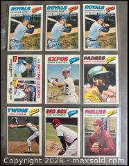 MaxSold Auction: Lot of 26 x 1977 OPC Baseball Cards in Binder Pages w / 3 George Brett Cards  - Ottawa (Ontario, Canada) SELLER MANAGED Downsizing Online Auction - Sandy Forest Place