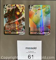 MaxSold Auction: Lot of 2 Rare 2020 Pokémon VMAX Cards Togekiss + Coalossal  - Ottawa (Ontario, Canada) SELLER MANAGED Downsizing Online Auction - Sandy Forest Place