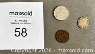 MaxSold Auction: Lot of 3 Canadian Coins w / King George Silver Dime  - Ottawa (Ontario, Canada) SELLER MANAGED Downsizing Online Auction - Sandy Forest Place