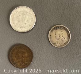 MaxSold Auction: Lot of 3 Canadian Coins w / King George Silver Dime  - Ottawa (Ontario, Canada) SELLER MANAGED Downsizing Online Auction - Sandy Forest Place