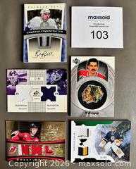 MaxSold Auction: Lot of 5 NHL Game Worn Jersey Patch Cards w / Felix Potvin, Goulet ++ - Ottawa (Ontario, Canada) SELLER MANAGED Downsizing Online Auction - Sandy Forest Place