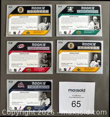 MaxSold Auction: Lot of 5 x 2005-06 Upper Deck Hockey "Rookie Threads" Game Worn Jersey Inserts w / COA - Ottawa (Ontario, Canada) SELLER MANAGED Downsizing Online Auction - Sandy Forest Place