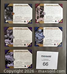 MaxSold Auction: Lot of 5 x 2005-06 Upper Deck Hockey Shooting Stars Game Worn Jersey Insert Cards  w COA - Ottawa (Ontario, Canada) SELLER MANAGED Downsizing Online Auction - Sandy Forest Place