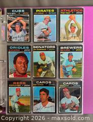 MaxSold Auction: 1971 OPC Baseball Card Lot of 107 in Binder Pages w  Some High Grade  - Ottawa (Ontario, Canada) SELLER MANAGED Downsizing Online Auction - Sandy Forest Place