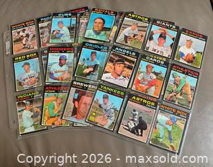 MaxSold Auction: 1971 OPC Baseball Card Lot of 107 in Binder Pages w  Some High Grade  - Ottawa (Ontario, Canada) SELLER MANAGED Downsizing Online Auction - Sandy Forest Place