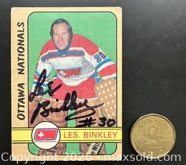 MaxSold Auction: 1972 Ottawa Nationals WHA Hockey Card w Les Binkley Autograph - Ottawa (Ontario, Canada) SELLER MANAGED Downsizing Online Auction - Sandy Forest Place