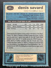 MaxSold Auction: 1981-82 OPC Hockey  # 63 Denis Savard Rookie Card - Ottawa (Ontario, Canada) SELLER MANAGED Downsizing Online Auction - Sandy Forest Place
