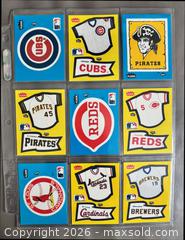 MaxSold Auction: 1985 Fleer Baseball Team Logo Sticker Card Set of 48 in Binder Pages - Ottawa (Ontario, Canada) SELLER MANAGED Downsizing Online Auction - Sandy Forest Place