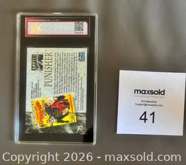 MaxSold Auction: 1992 Marvel Masterpieces Punisher Card Graded KSA 9 MINT - Ottawa (Ontario, Canada) SELLER MANAGED Downsizing Online Auction - Sandy Forest Place
