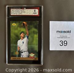 MaxSold Auction:  1993 Upper Deck Derek Jeter Rookie Card Graded KSA 8 NM-MINT - Ottawa (Ontario, Canada) SELLER MANAGED Downsizing Online Auction - Sandy Forest Place