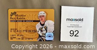 MaxSold Auction: 1995-96 Dunruss Leaf Studio Paul Kariya Autographed "Rookies" Insert Card - Ottawa (Ontario, Canada) SELLER MANAGED Downsizing Online Auction - Sandy Forest Place