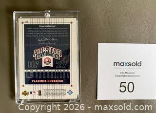 MaxSold Auction: 2003 Upper Deck Vladimir Guerrero Expos  All Star Game Patch Card w / COA  - Ottawa (Ontario, Canada) SELLER MANAGED Downsizing Online Auction - Sandy Forest Place