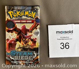 MaxSold Auction: 2016 Pokémon "Steam Siege" Booster Pack of Cards Factory Sealed - Ottawa (Ontario, Canada) SELLER MANAGED Downsizing Online Auction - Sandy Forest Place