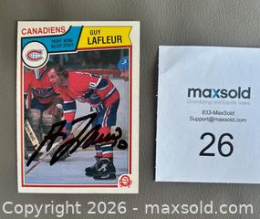 MaxSold Auction: Autographed 1982-83 OPC Guy Lafleur Card - Ottawa (Ontario, Canada) SELLER MANAGED Downsizing Online Auction - Sandy Forest Place