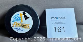 MaxSold Auction: Chris Wells Pittsburgh Penguins Signed Puck # 302 / 500 - Ottawa (Ontario, Canada) SELLER MANAGED Downsizing Online Auction - Sandy Forest Place
