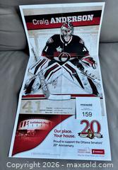 MaxSold Auction: Craig Anderson Signed Ottawa Senators Poster - Ottawa (Ontario, Canada) SELLER MANAGED Downsizing Online Auction - Sandy Forest Place