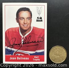 MaxSold Auction: Jean Beliveau Autographed Hockey Card - Ottawa (Ontario, Canada) SELLER MANAGED Downsizing Online Auction - Sandy Forest Place