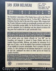 MaxSold Auction: Jean Beliveau Autographed Hockey Card - Ottawa (Ontario, Canada) SELLER MANAGED Downsizing Online Auction - Sandy Forest Place