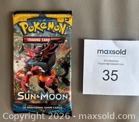 MaxSold Auction: Lot # 2 - 2017 Pokémon "Sun & Moon" Booster Pack of Cards Factory Sealed  - Ottawa (Ontario, Canada) SELLER MANAGED Downsizing Online Auction - Sandy Forest Place