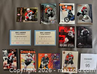 MaxSold Auction:  Lot of 50 Different Eric Lindros Hockey Cards w / 2 Numbered Cards - Ottawa (Ontario, Canada) SELLER MANAGED Downsizing Online Auction - Sandy Forest Place
