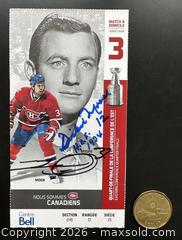 MaxSold Auction: Montreal Canadiens Playoff Ticket Stub w Dickie Moore Autograph - Ottawa (Ontario, Canada) SELLER MANAGED Downsizing Online Auction - Sandy Forest Place