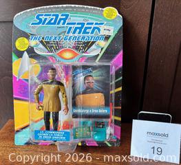 MaxSold Auction:  Numbered 1993 Playmates STNG "Geordi La Forge" Figure in Original Sealed Package - Ottawa (Ontario, Canada) SELLER MANAGED Downsizing Online Auction - Sandy Forest Place