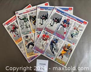 MaxSold Auction: Set of 3 x 1993 McDonald's Game Day NFL Uncut Sheets of Cards + - Ottawa (Ontario, Canada) SELLER MANAGED Downsizing Online Auction - Sandy Forest Place