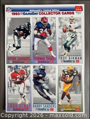 MaxSold Auction: Set of 3 x 1993 McDonald's Game Day NFL Uncut Sheets of Cards + - Ottawa (Ontario, Canada) SELLER MANAGED Downsizing Online Auction - Sandy Forest Place