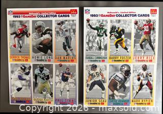 MaxSold Auction: Set of 3 x 1993 McDonald's Game Day NFL Uncut Sheets of Cards + - Ottawa (Ontario, Canada) SELLER MANAGED Downsizing Online Auction - Sandy Forest Place