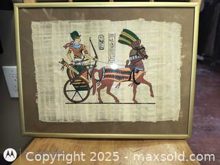 MaxSold Auction: Original Egyptian Painting on piras papper  - Kingston (Ontario, Canada) SELLER MANAGED Downsizing Online Auction - Railway Street