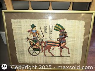 MaxSold Auction: Original Egyptian Painting on piras papper  - Kingston (Ontario, Canada) SELLER MANAGED Downsizing Online Auction - Railway Street